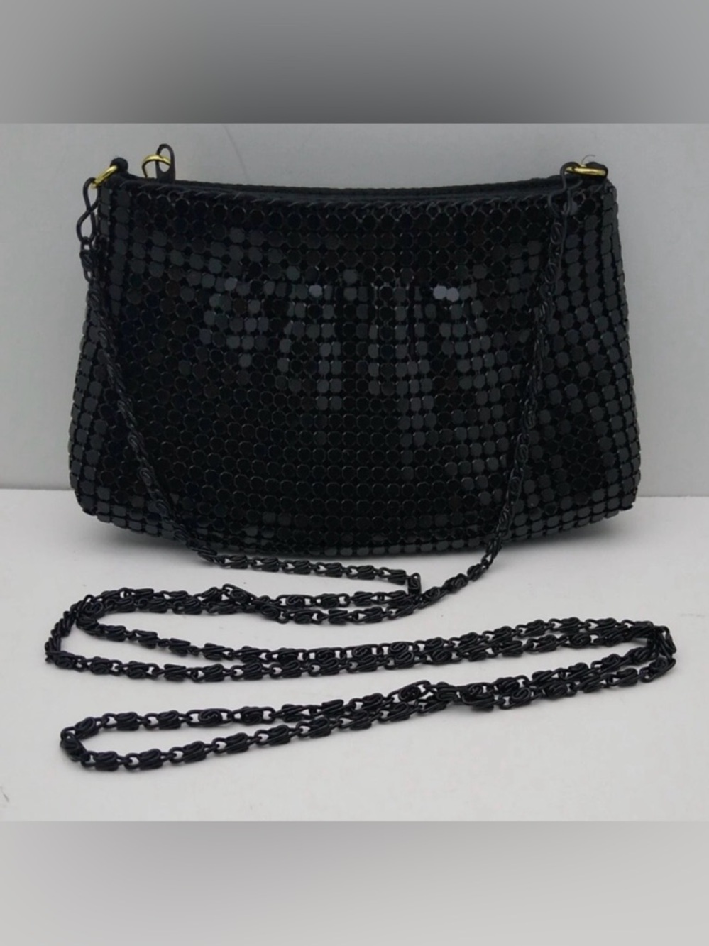 Vintage Y&S Black Metal Mesh Evening Bag | Convertible Clutch